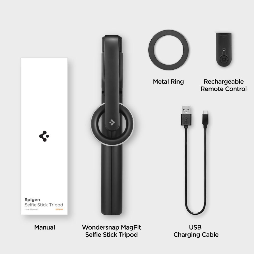 Selfie stick Spigen S580W MagSafe Bluetooth med stativ - sort