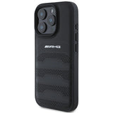 AMG læder Debossed Lines sort logo iPhone 16 Pro Max Case - sort