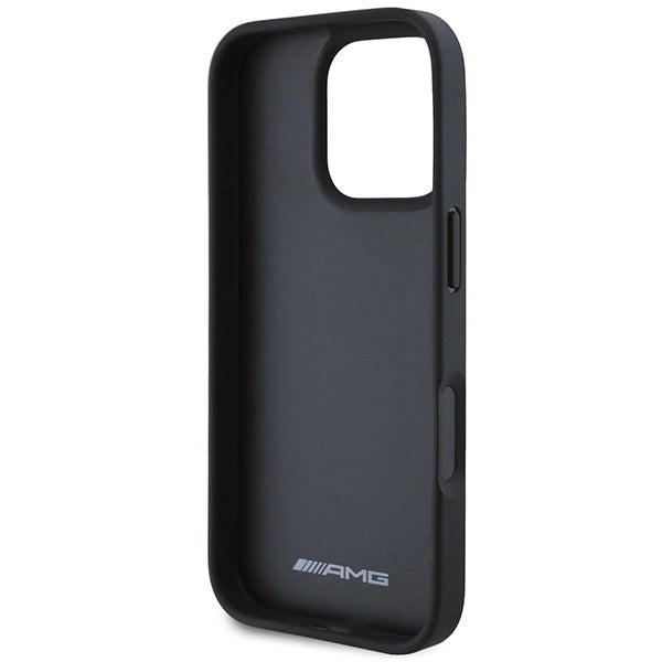 AMG læder Debossed Lines sort logo iPhone 16 Pro Max Case - sort