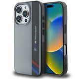 BMW Motosport IML Vertical Stripe iPhone 16 Pro Case - Grå