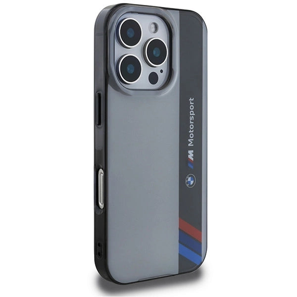 BMW Motosport IML Vertical Stripe iPhone 16 Pro Case - Grå
