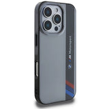 BMW Motosport IML Vertical Stripe iPhone 16 Pro Case - Grå