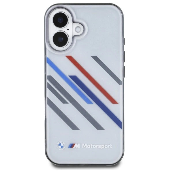 BMW Motosport IML Random Stripes iPhone 16 Plus Case - Grå