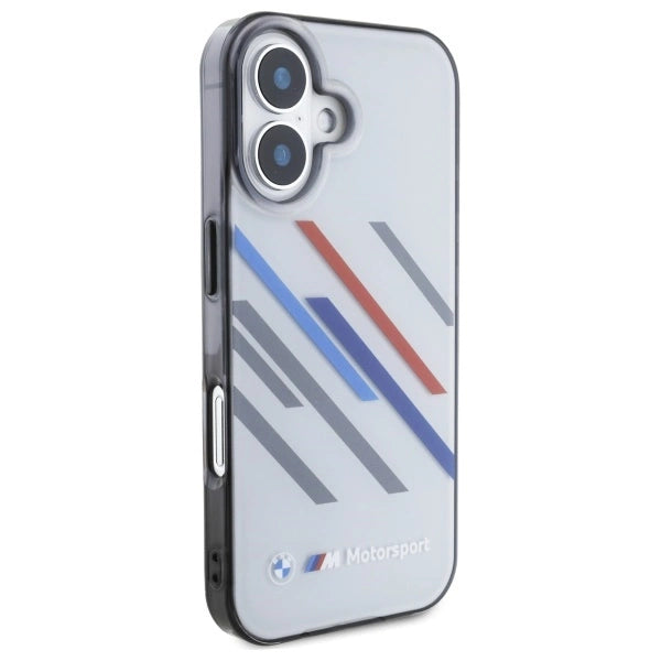 BMW Motosport IML Random Stripes iPhone 16 Plus Case - Grå