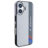 BMW Motosport IML Vertical Stripe iPhone 16 Case - Grå