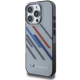 BMW Motosport IML Random Stripes iPhone 16 Pro Max Case - Grå