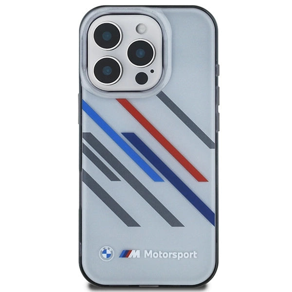BMW Motosport IML Random Stripes iPhone 16 Pro Max Case - Grå