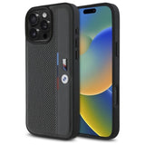 BMW M Perforeret Tricolor Detail Line iPhone 16 Pro Max Case - mørk grå
