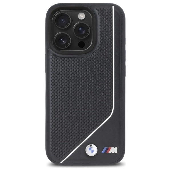 BMW M Perforeret Twisted Line MagSafe-hylster til iPhone 16 Pro - sort