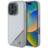 BMW M Carbon Tricolor Line MagSafe Case til iPhone 16 Pro - Grå