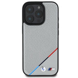 BMW M Perforeret Tricolor Line MagSafe Case til iPhone 16 Pro - Grå