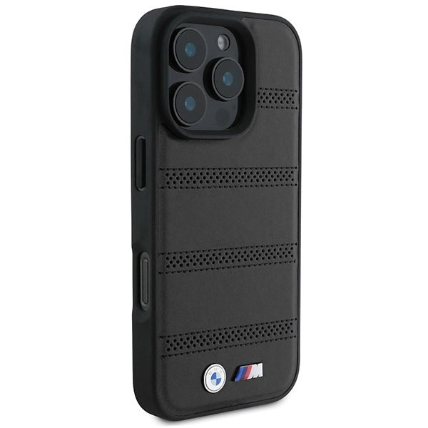 BMW M perforeret og syet linje MagSafe-fodral til iPhone 16 Pro - sort