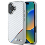 BMW M Carbon Tricolor Line MagSafe iPhone 16 Case - Grå
