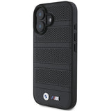 BMW M perforeret og syet linje MagSafe-foder for iPhone 16 - sort