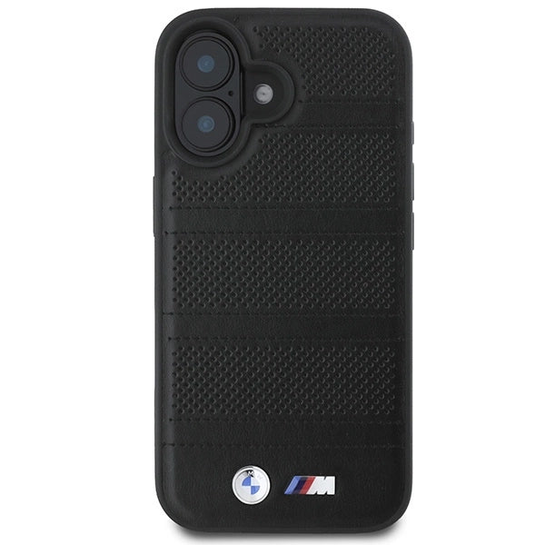 BMW M perforeret og syet linje MagSafe-foder for iPhone 16 - sort