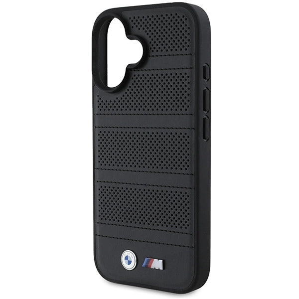 BMW M perforeret og syet linje MagSafe-foder for iPhone 16 - sort