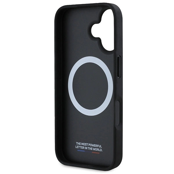 BMW M perforeret og syet linje MagSafe-foder for iPhone 16 - sort