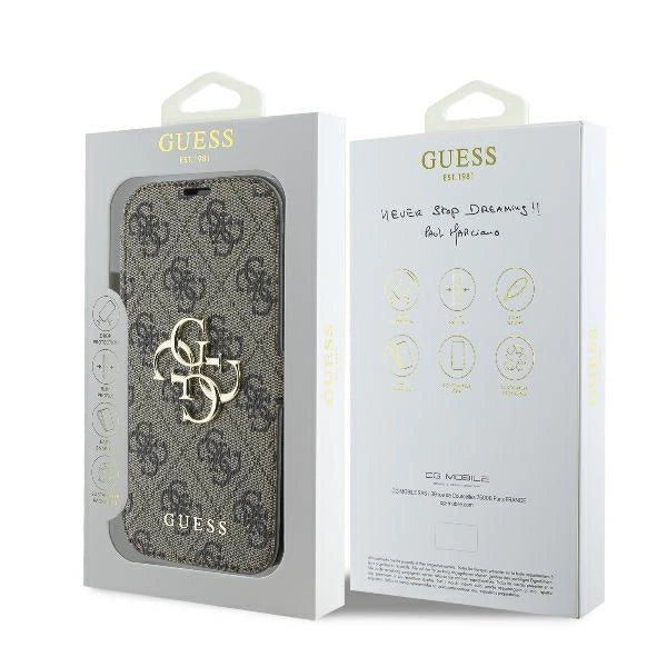 Guess 4G Metal Logo iPhone 16 Plus Case - Brunt