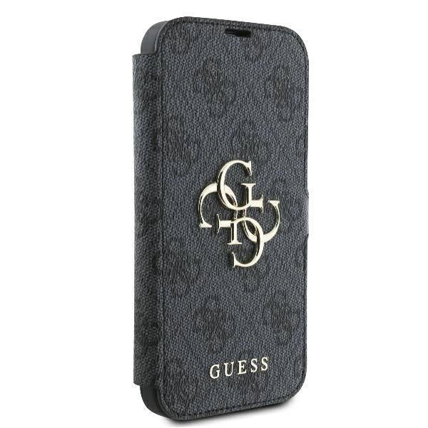 Guess 4G Metal Logo iPhone 16 Hylde - sort