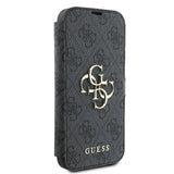 Guess 4G Metal Logo iPhone 16 Hylde - sort
