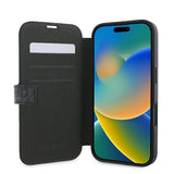 Guess 4G Metal Logo iPhone 16 Hylde - sort