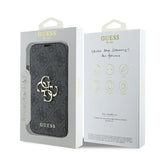 Guess 4G Metal Logo iPhone 16 Hylde - sort