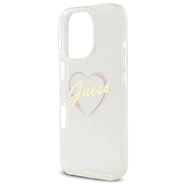 Guess IML Heart Case til iPhone 16 Pro - Gennemsigtig