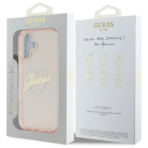 Gæt IML Heart iPhone 16 Case - Pink