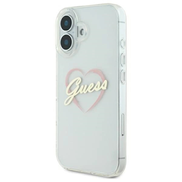 Gæt IML Heart iPhone 16 Case - gennemsigtigt