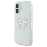 Gæt IML Heart iPhone 16 Case - gennemsigtigt