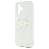 Gæt IML Heart iPhone 16 Case - gennemsigtigt