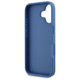 Guess læder Metal Logo Strass Crossbody Case til iPhone 16 - Blå