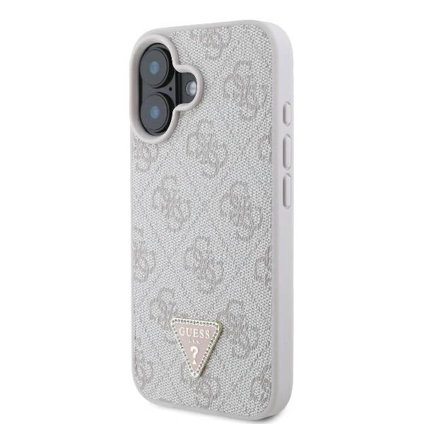 Guess lædermetall Logo Strass Crossbody Case til iPhone 16 - Pink
