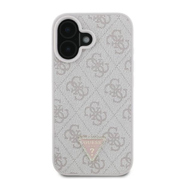 Guess lædermetall Logo Strass Crossbody Case til iPhone 16 - Pink