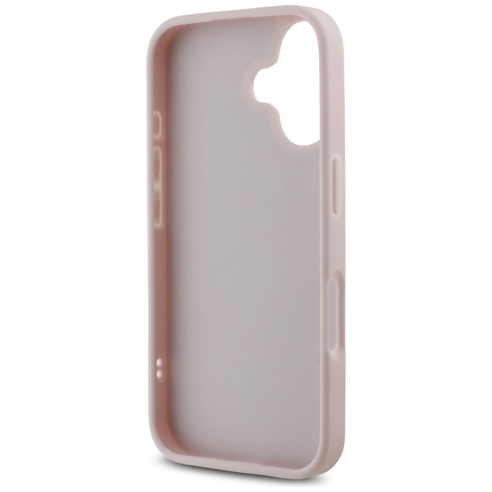 Guess Quilted Metal Logo iPhone 16 Case - Pink