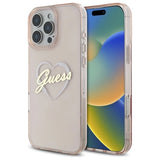 Guess IML Heart Case til iPhone 16 Pro Max - Pink