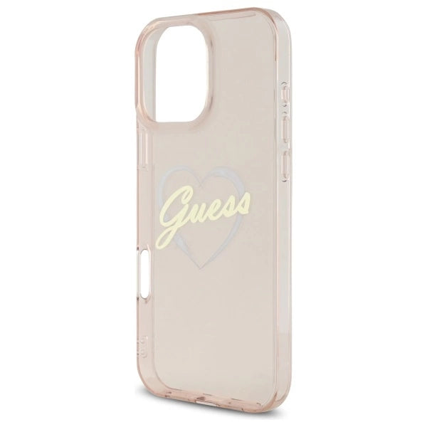 Guess IML Heart Case til iPhone 16 Pro Max - Pink