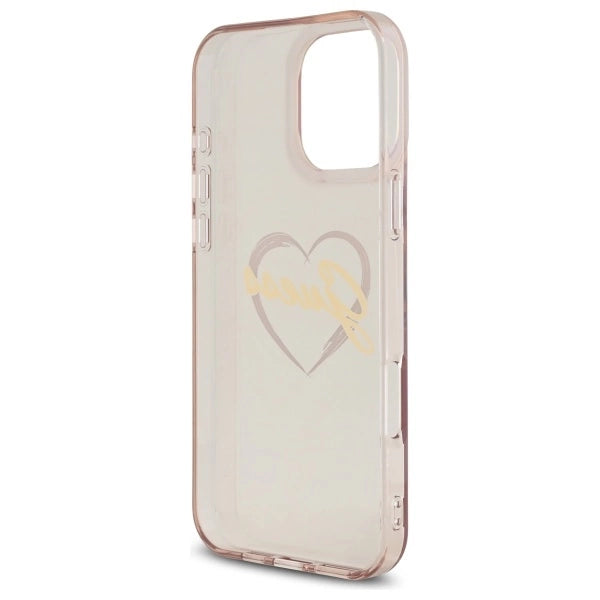 Guess IML Heart Case til iPhone 16 Pro Max - Pink