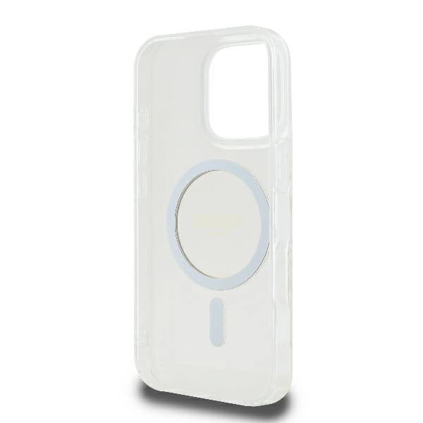 Guess GUHMP16LHFGERET iPhone 16 Pro 6.3" gennemsigtige hardcase IML Glitter Circle MagSafe