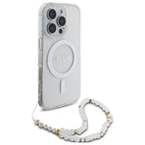 Gæt IML Glitter med Pearl Strap MagSafe iPhone 16 Pro Case - klar