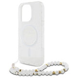 Gæt IML Glitter med Pearl Strap MagSafe iPhone 16 Pro Case - klar