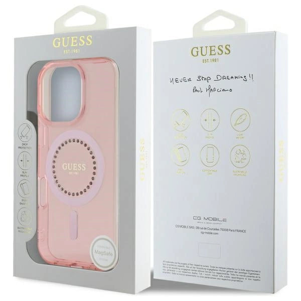 Gæt IML Rhinestones MagSafe iPhone 16 Pro Case - Pink