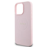Guess Grained Ring MagSafe iPhone 16 Pro Case - Pink