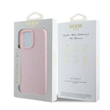 Guess Grained Ring MagSafe iPhone 16 Pro Case - Pink
