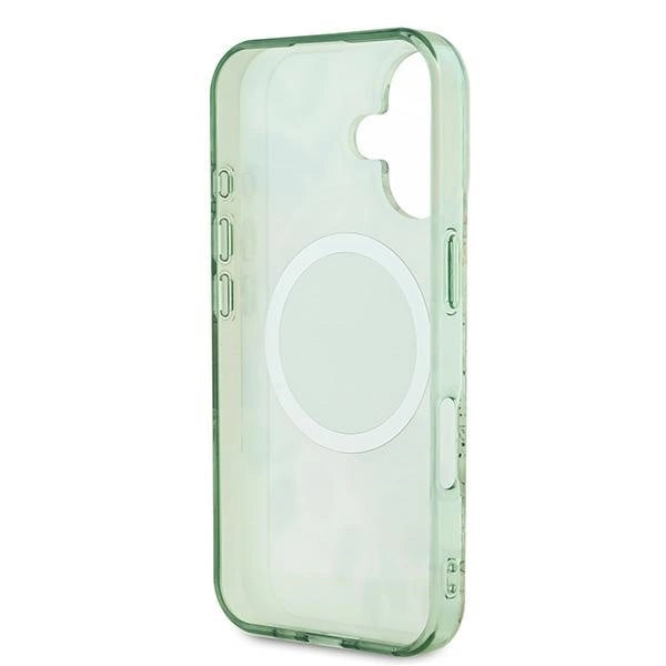 Guess IML Flower & Tonal Circle MagSafe-hylster til iPhone 16 Plus - grønt