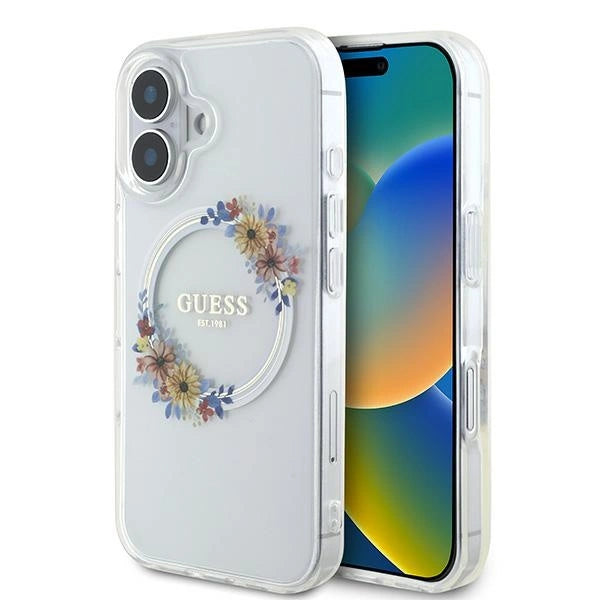 Gæt IML Flowers Wreath MagSafe iPhone 16 Plus Case - klar