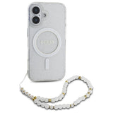 Gæt IML Glitter med Pearl Strap MagSafe iPhone 16 Plus Case - klar