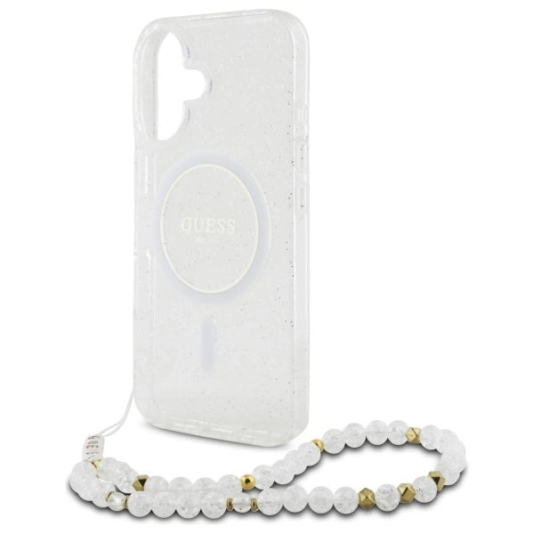 Gæt IML Glitter med Pearl Strap MagSafe iPhone 16 Plus Case - klar