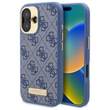 Guess 4G Logo Plate MagSafe Case til iPhone 16 Plus - Blå