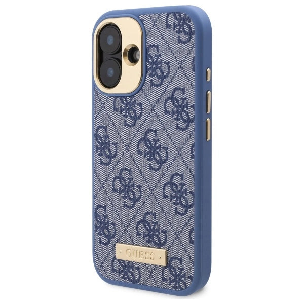 Guess 4G Logo Plate MagSafe Case til iPhone 16 Plus - Blå